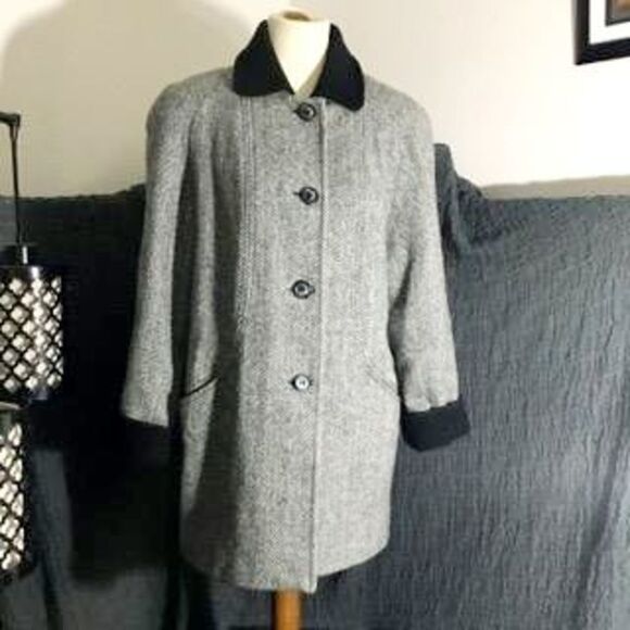 Herman Kay VTG Wool Gray Coat/Jacket Size 10P - Picture 1 of 12